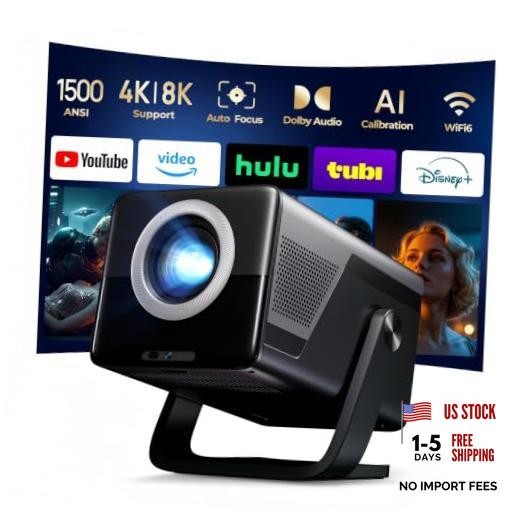 X7 1500 ANSI Smart Projector, 4K/8K Input Support, Black & Slate Gray Sliver
