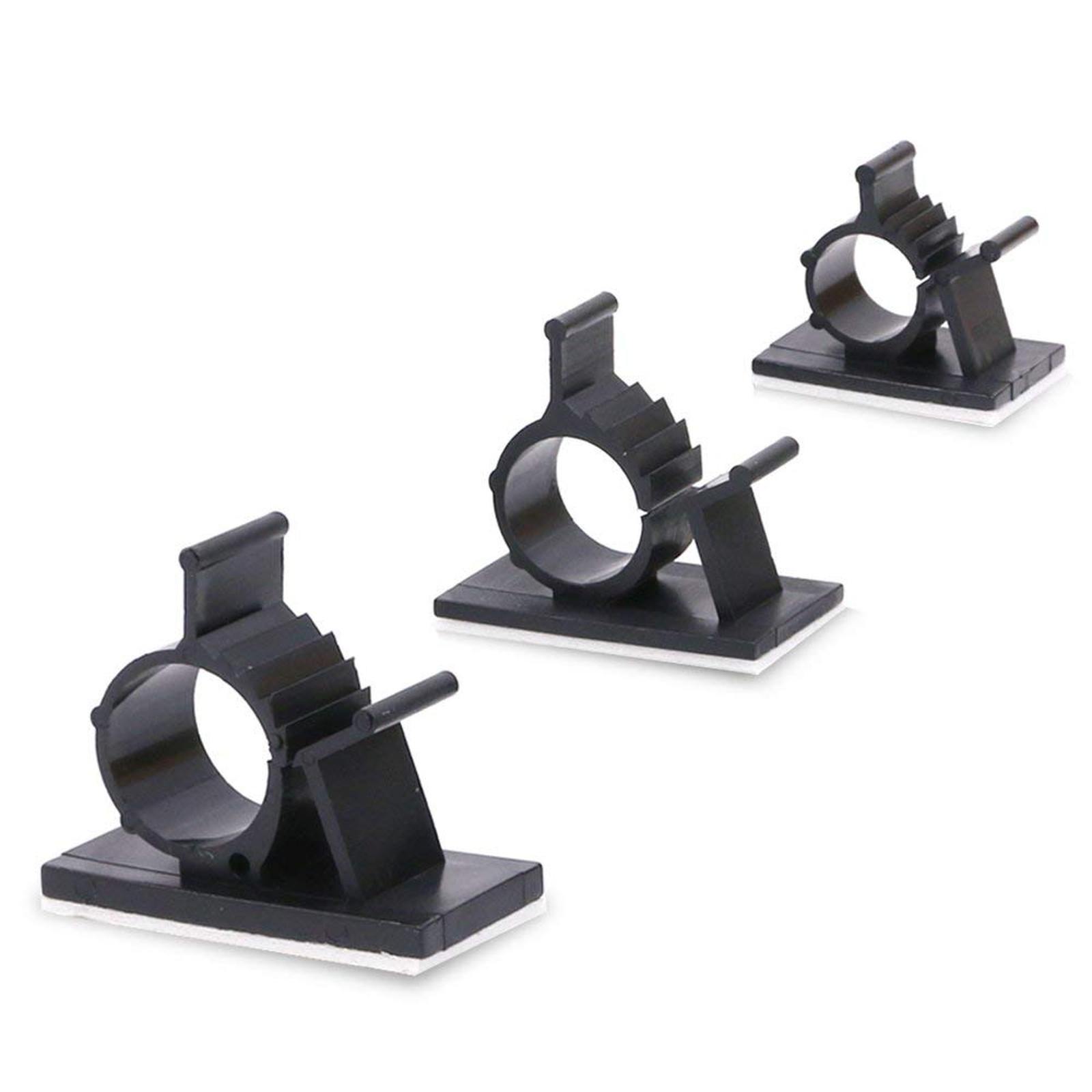 100 Pieces Cable Clamps Set with 3 Sizes Adjustable Adhesive Wire Clips for Cord