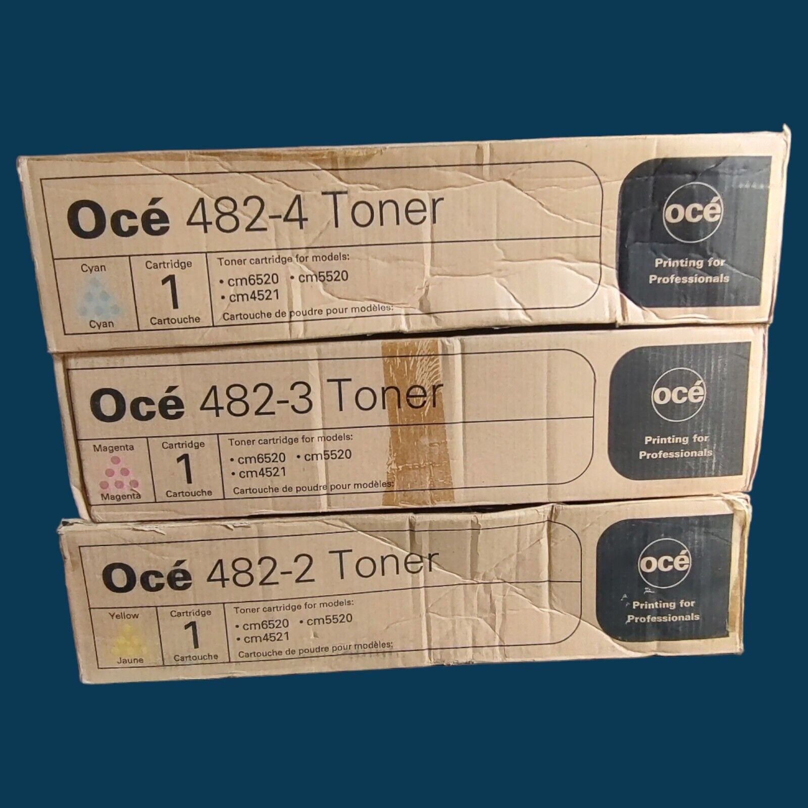 Genuine OCE 482-2 (Y) 482-3 (M) 482-4 (C) Toner Cartridges (1 Set of 3)