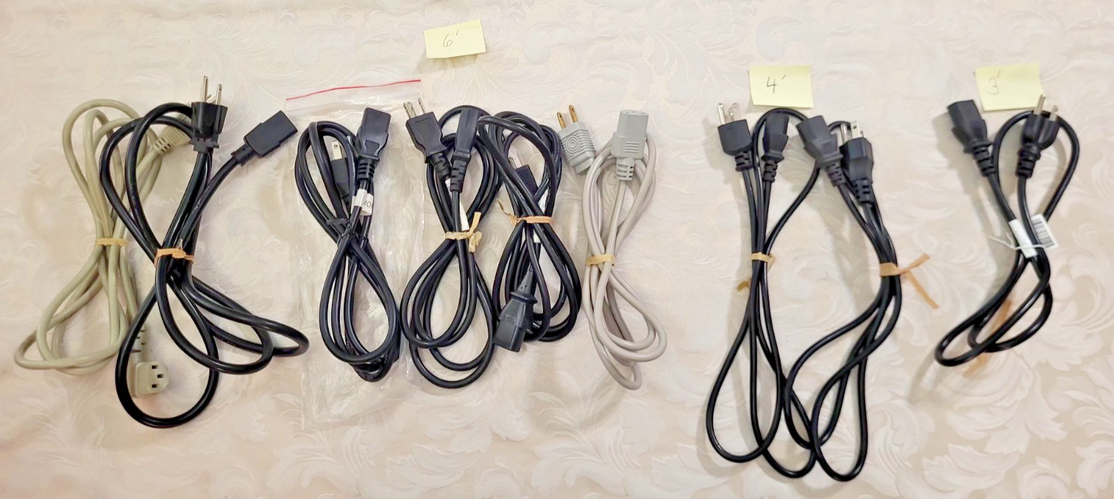 Lot of 9 Computer Power Cords Cables C13/Mixed Lengths 6' , 4' , 3'