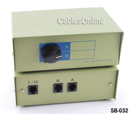 CablesOnline 2-Way RJ11/12 AB Manual Switch Box, SB-032