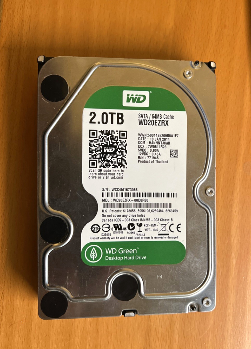 Western Digital WD Green 2TB SATA 64MB 3.5" Internal Hard Drive WD20EZRX