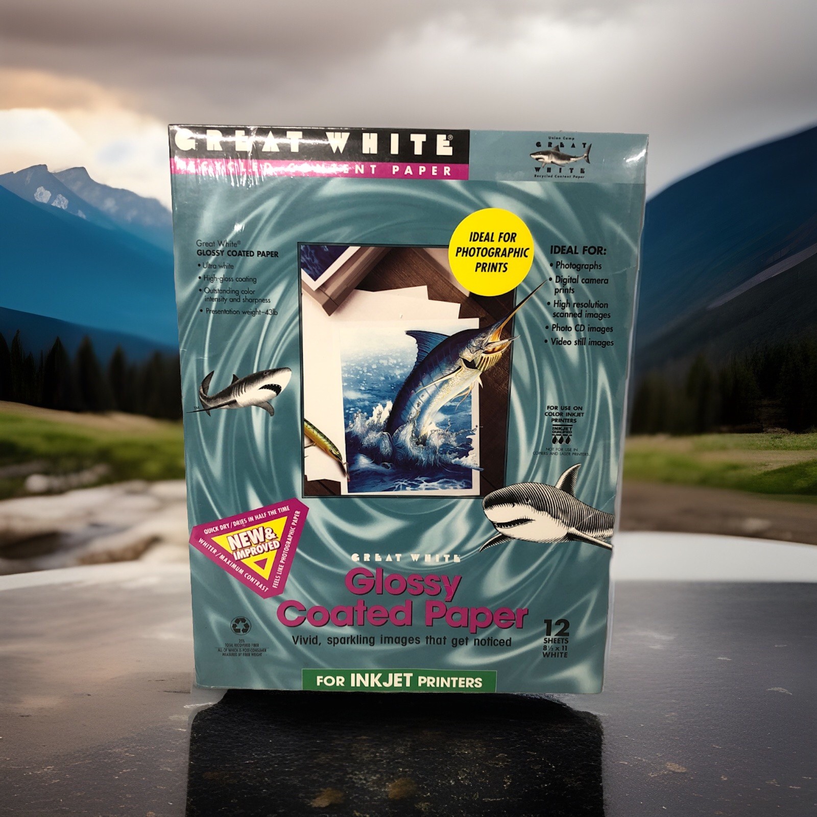 Great White Glossy Coated Paper 30 Sheets 8.5 x 11 Ultra White 43lb