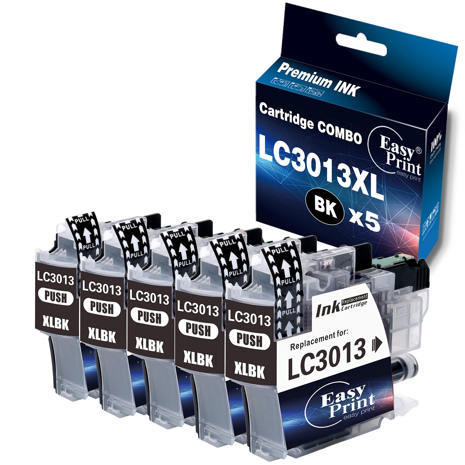 5 Black Ink Cartridges Replacement for Brother MFC-J491DW J497DW J690DW J895DW