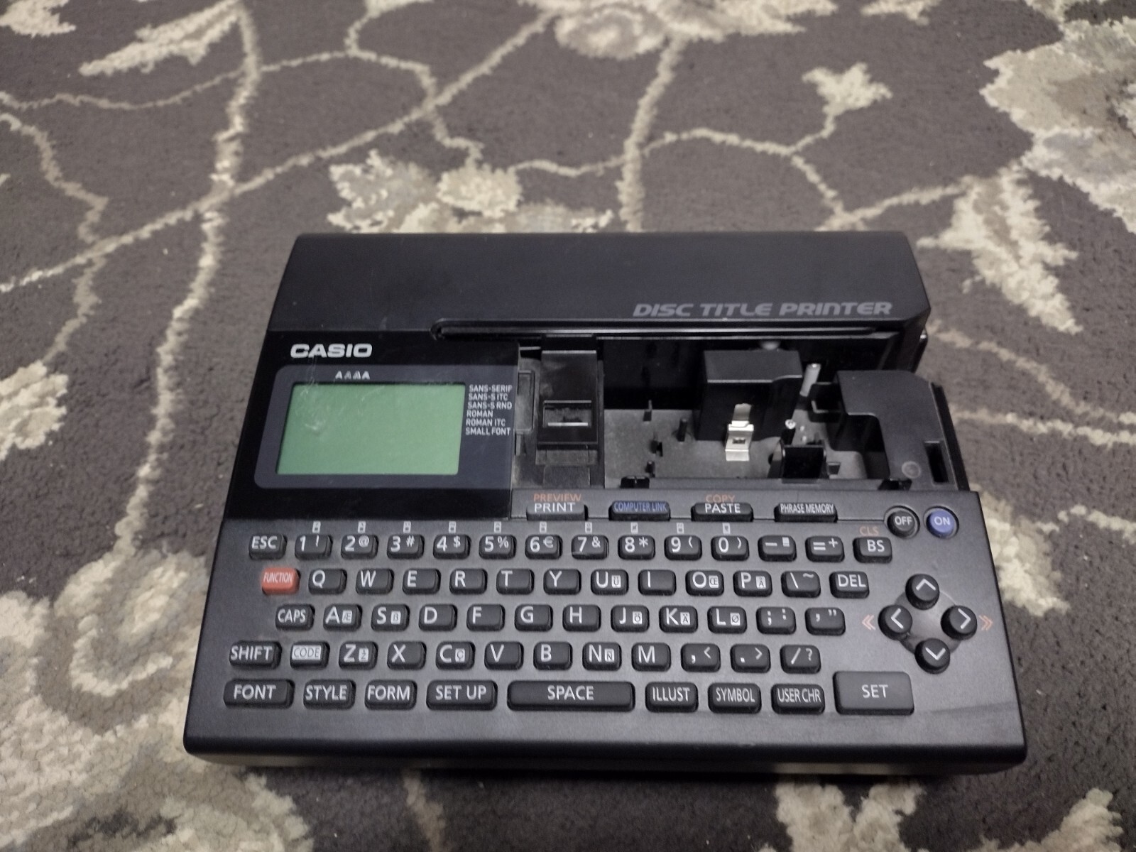 Casio CW-K85 Thermal Disc Title Printer Used Works Battery Operated