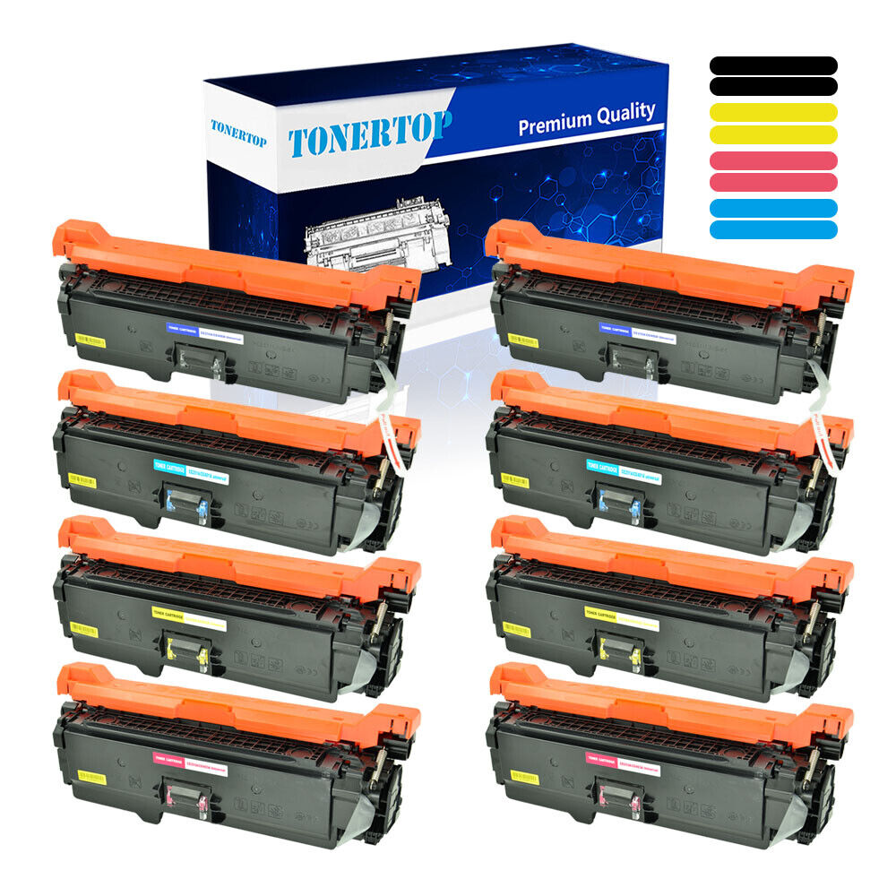 8PK CE250A BCYM Toner Fit for HP 504A Color Laserjet CP3525FS CP3525X CP3520