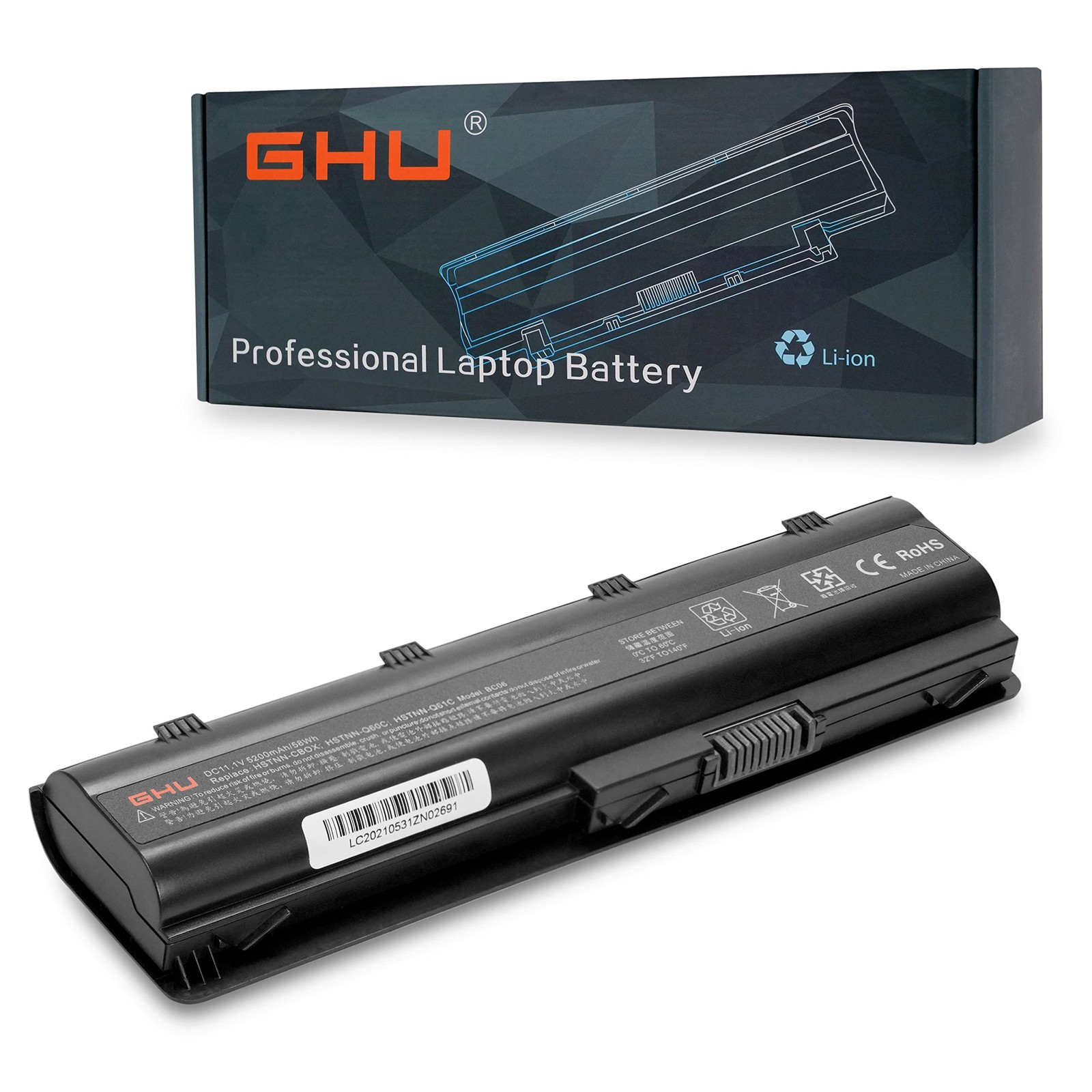 Ghu Battery 58 Wh Replacement For Mu06 Mu09 593553-001 593554-001 586028-341