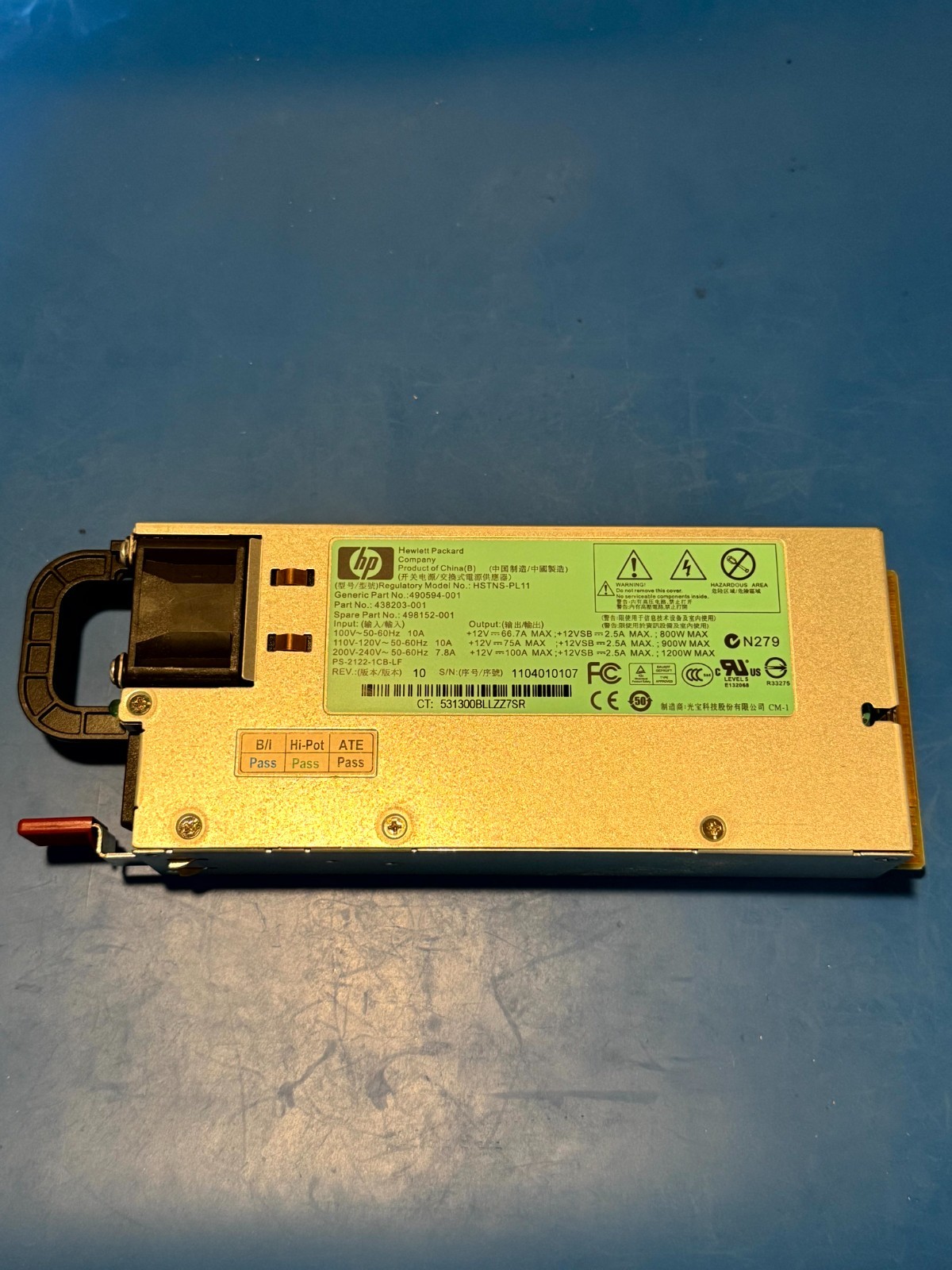 HP 498152-001 1200W HSTNS-PL11 Common Slot Server PSU Open Box Surplus