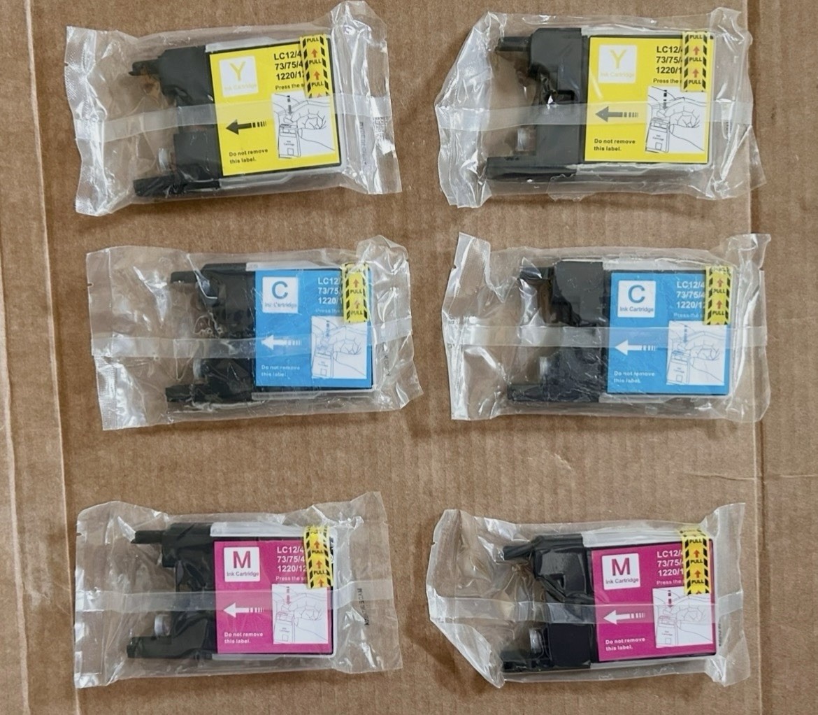 2 Pack LC12 40 71 Brother Compatible Ink Cartrages Cyan Magenta And Yellow