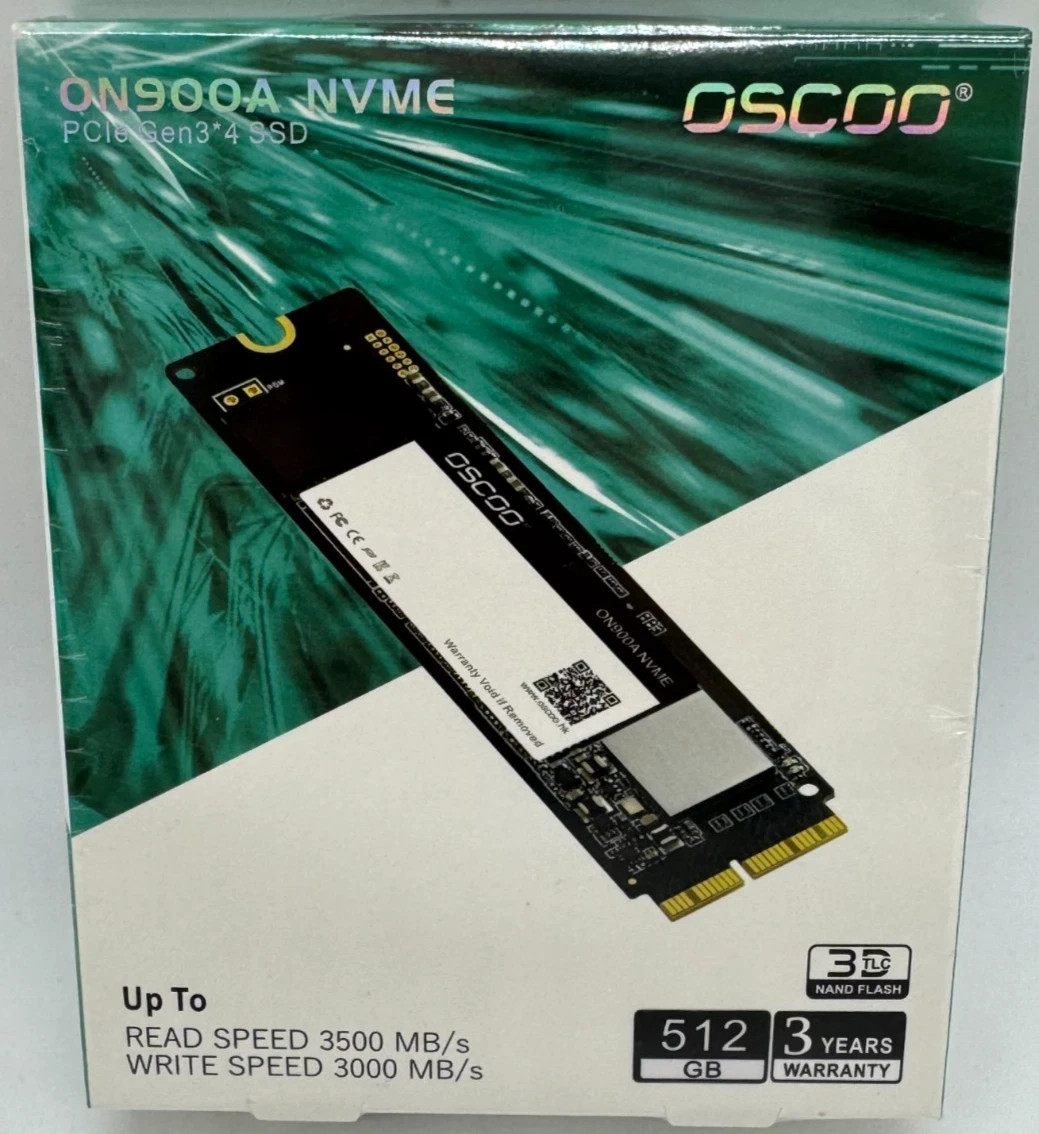 OSCOO ON900A 512GB M.2 NVMe PCIe Gen3x4 SSD High Performance Storage