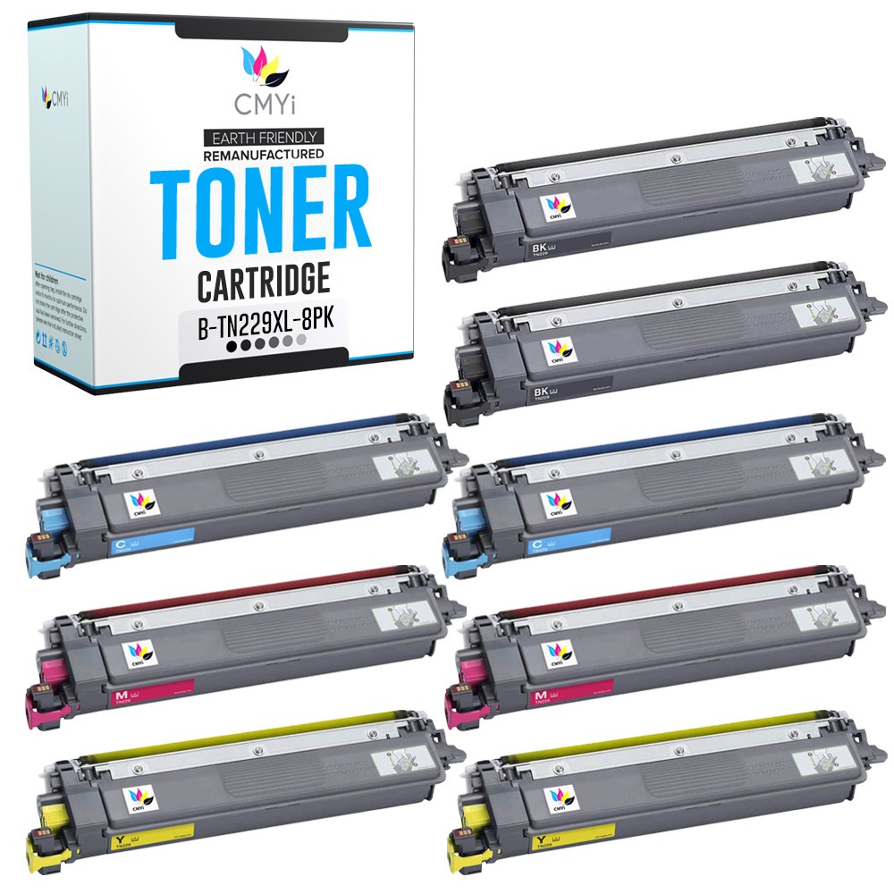 CMYi 8-Pack Compatible TN229XL Cartridges fits Brother MFC-L3765CDW L3780CDW
