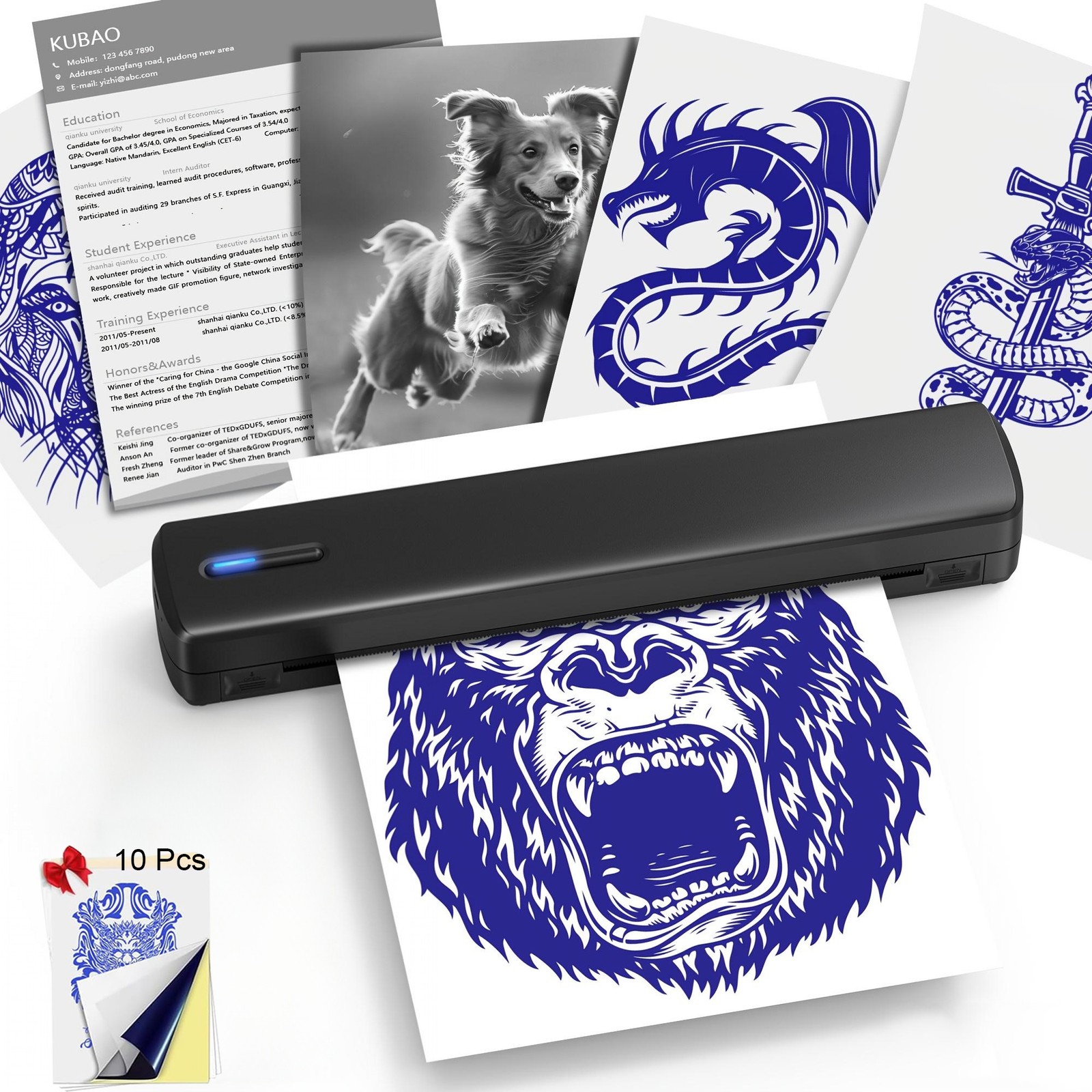 Brand-New Portable Thermal Printer Wireless for Travel 8.5" X 11" US Letter