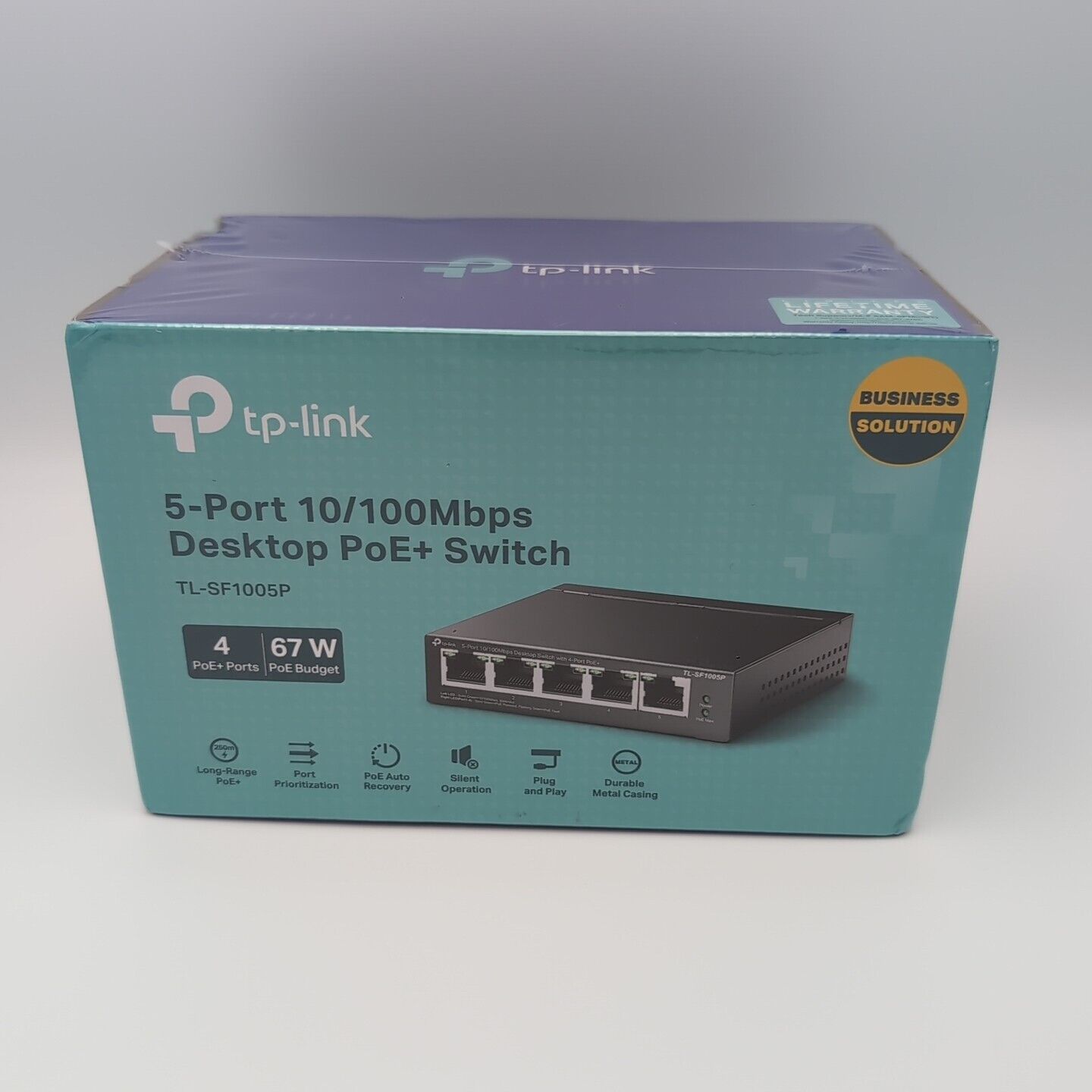 NEW TP-Link PoE Unmanaged Desktop Switch 5-Port 10/100 Mb/s Model TL-SF1005P