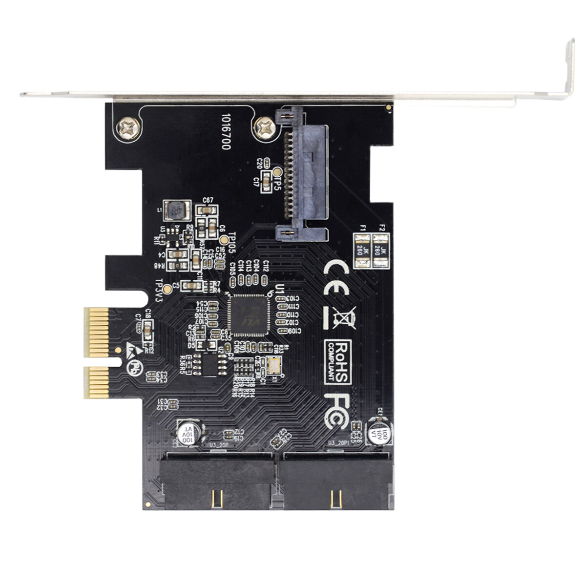 CY 5Gbps USB 3.0 19Pin Front Panel Header to PCI-E 1X Express Card VL805 Adapter