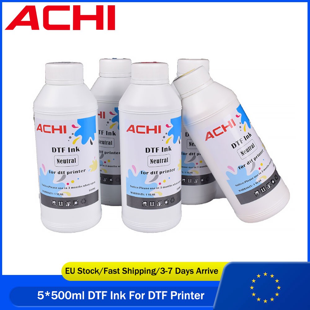 EU Ship ACHI 500ml DTF Ink Refill For Epson R1390/L1800 DTF Printer Accessories