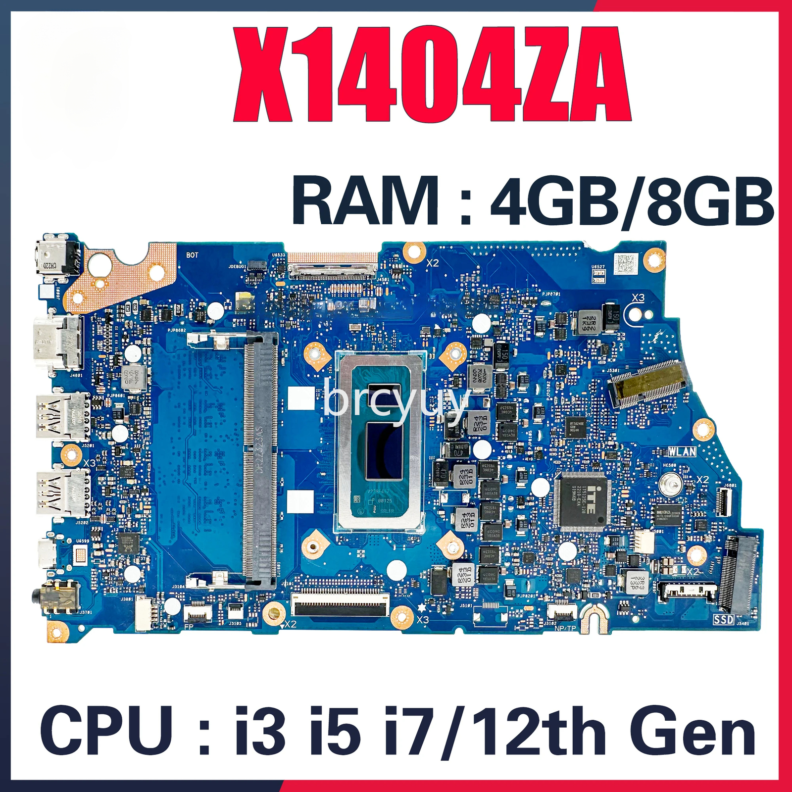 X1404ZA For ASUS X1504ZA X1704ZA F1404ZA Motherboard i3 i5 12th Gen RAM-4GB/8GB