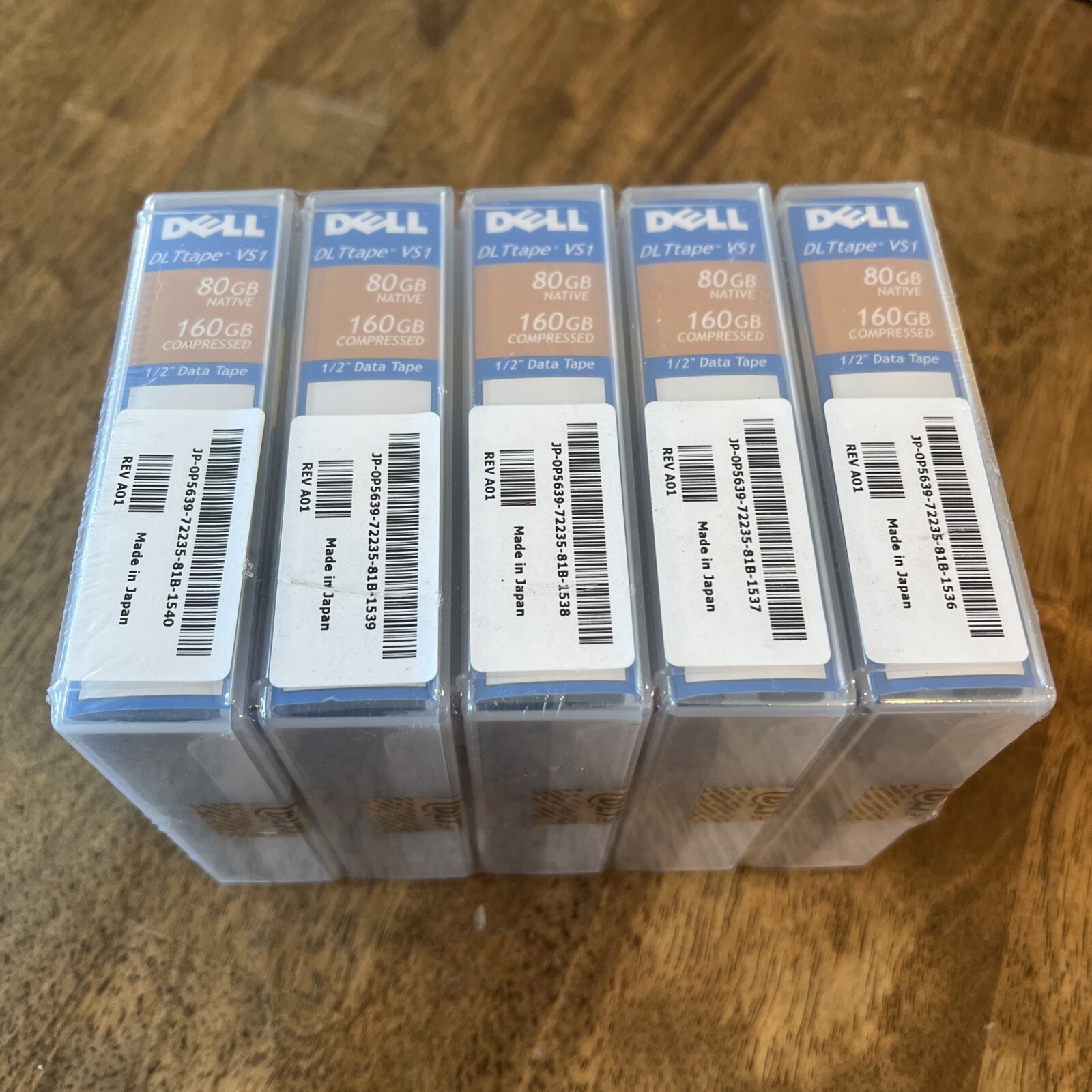 Dell DLT Tape VS1 - 80GB Native / 160GB Compressed 1/2" Data - SET OF 5 / SEALED