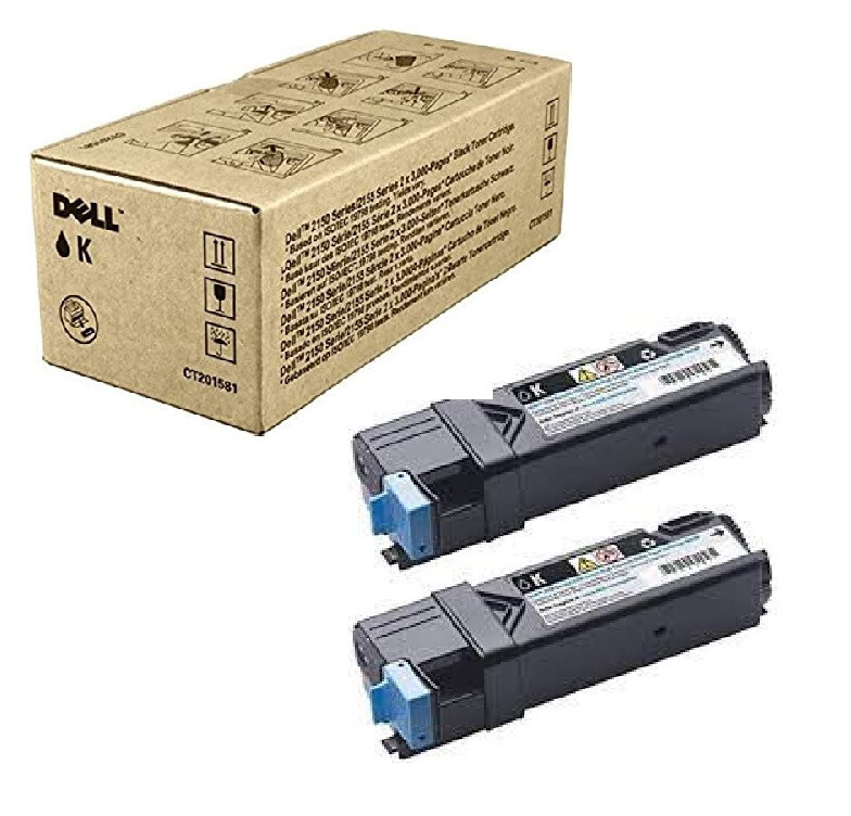 2x Original Dell Toner 2150cn 2155cn 2155cdn Black 6000 Pages 593-11035 899WG
