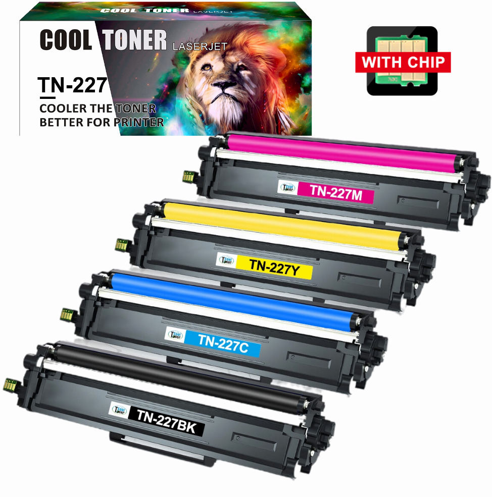 4pk TN227 TN-227 Toner Cartridge for Brother TN223 HL-L3210CW L3230CDW L3270CDW