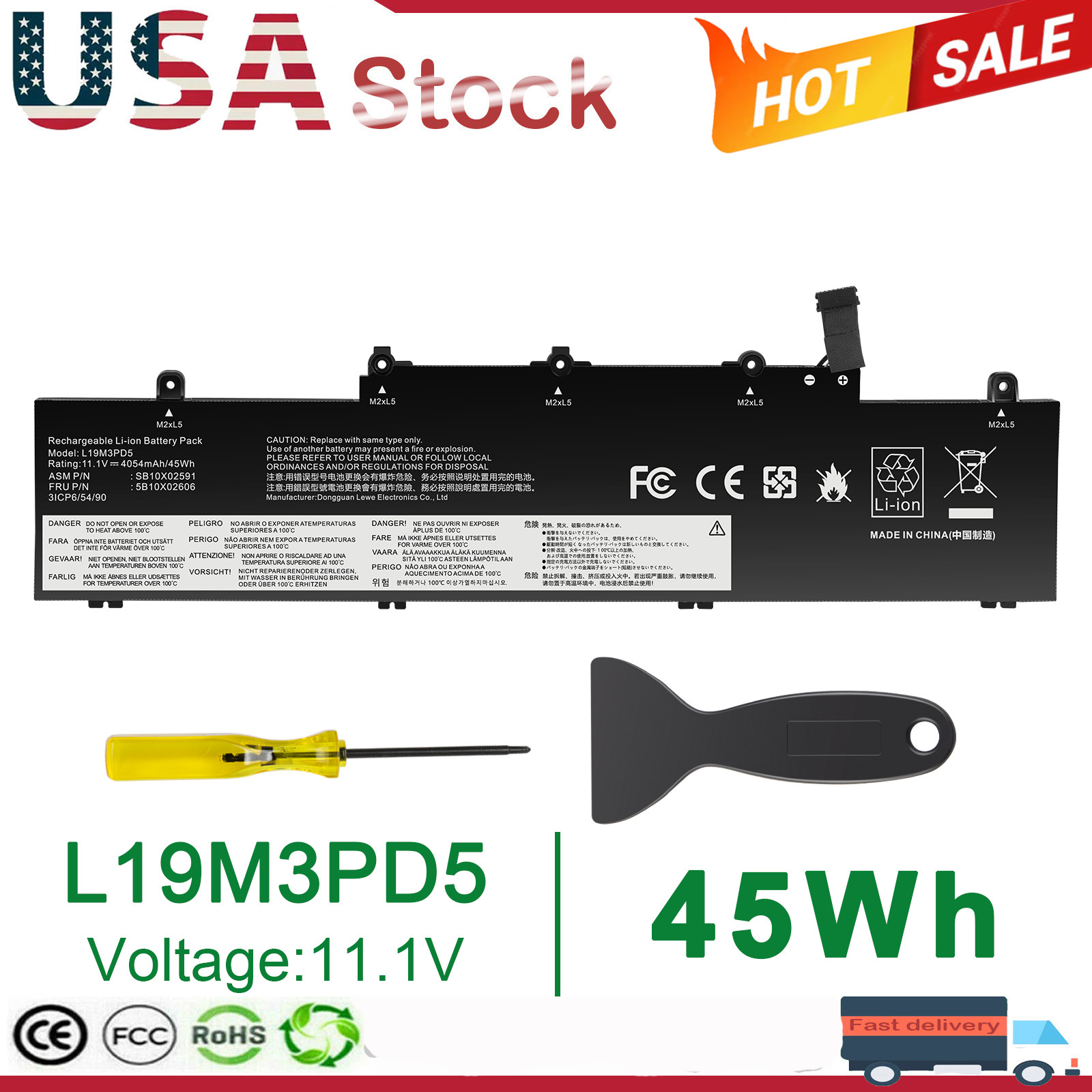 L19L3PD5 L19M3PD5 45Wh Battery For Lenovo ThinkPad E14 E15 2 3 4 Gen 5B10X02606