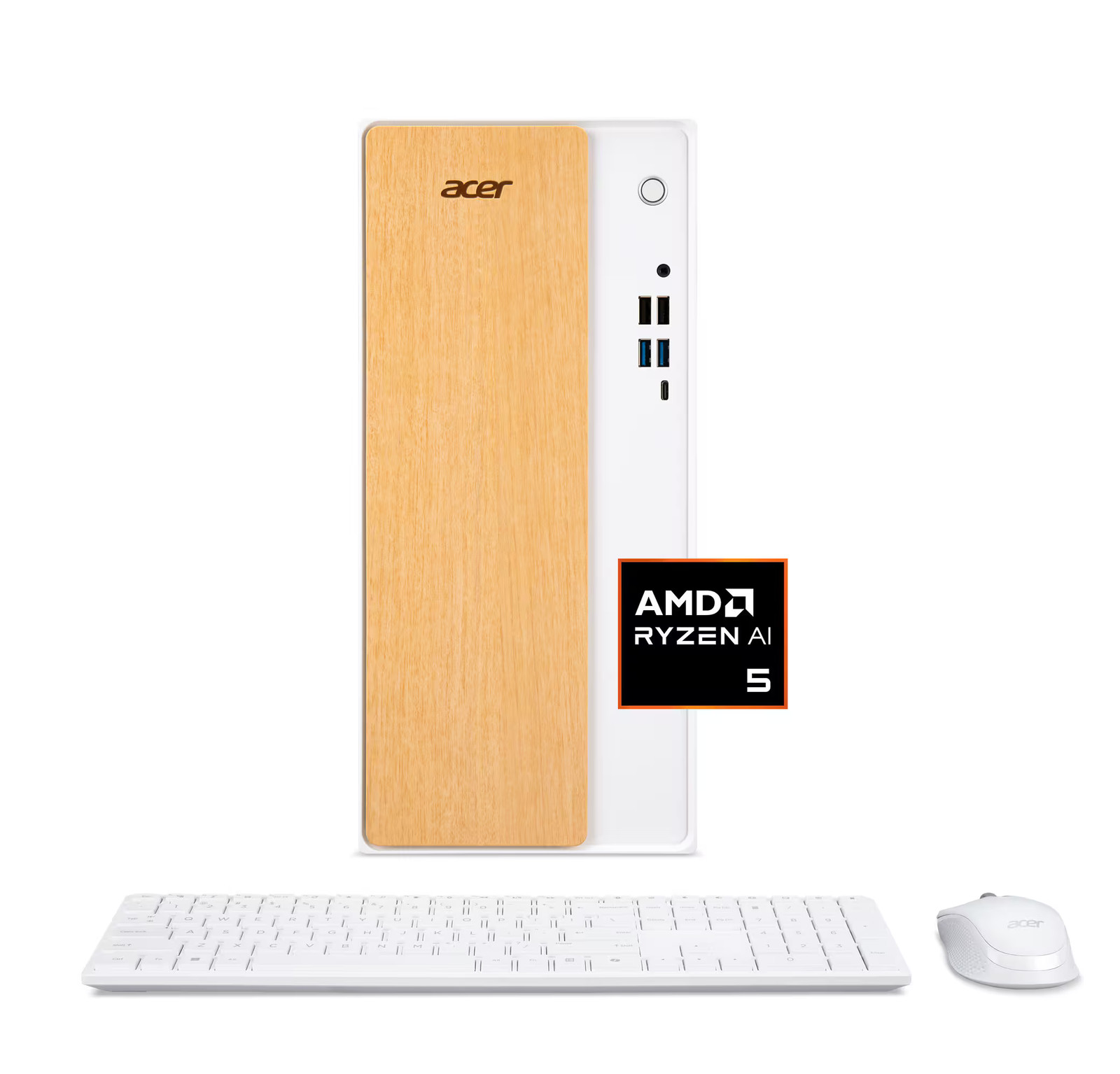 Acer - Aspire TC AI Tower Desktop - AMD Ryzen AI 5 330 2025 - 16GB DDR5 Memor...