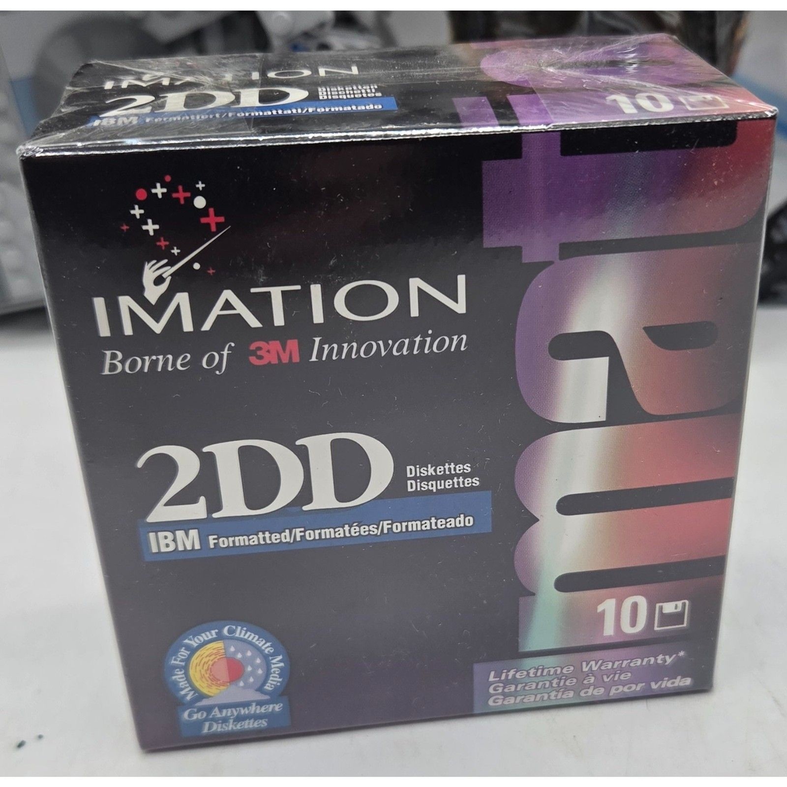 VINTAGE BRAND NEW FACTORY SEALED IMATION 3.5" 2DD FLOPPY DISKETTES 10 PACK