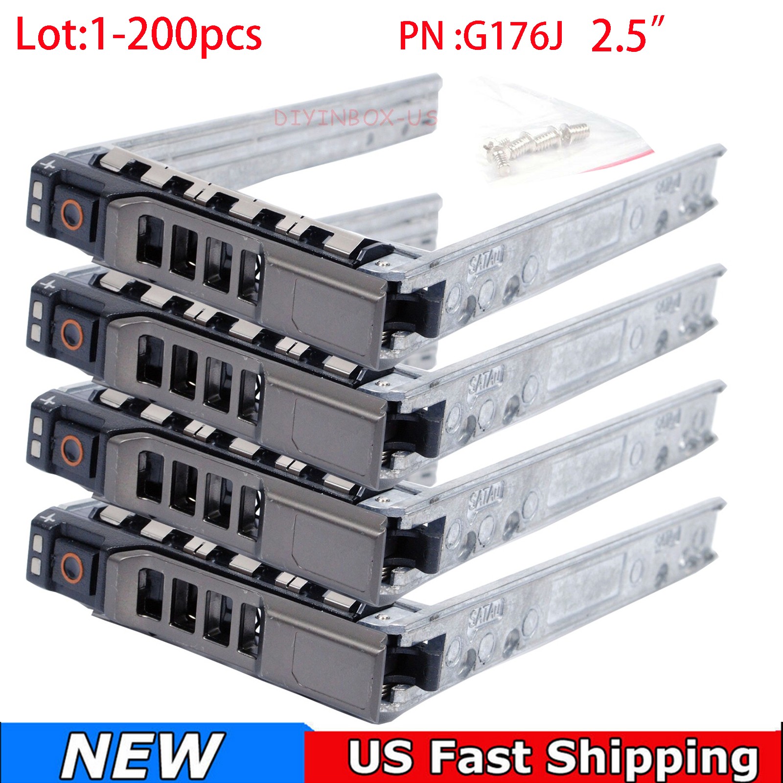 Lot G176J 2.5"SFF Drive Caddy Tray for Dell R310,R410,R510,R610,R710, T410 8FKXC