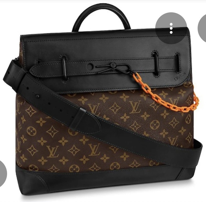 Louis Vuitton Monogram Steamer Messenger Virgil Abloh Orange Chain Bag (As-Is)