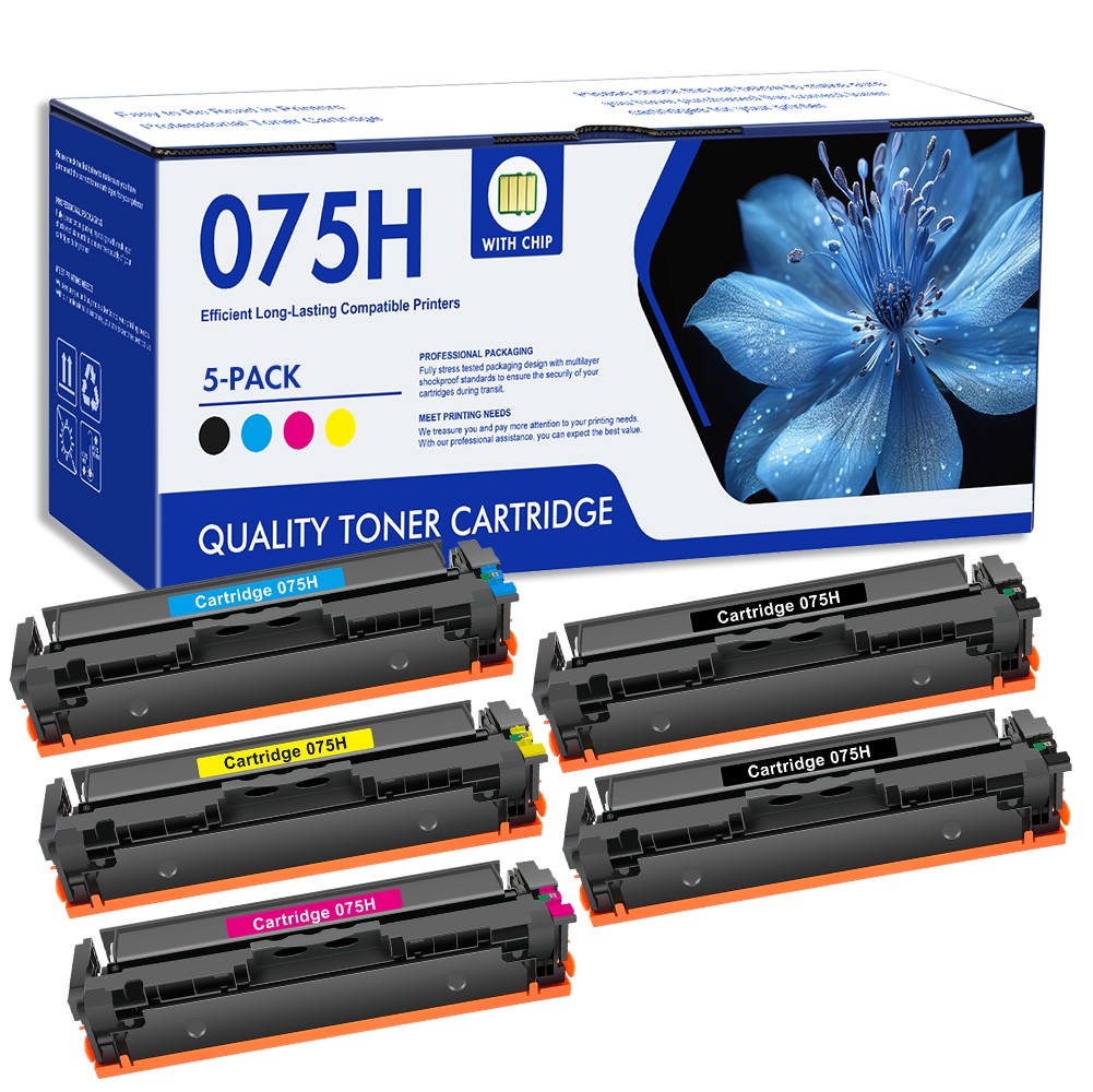 5 Pack 075H Toner Cartridge for Canon ImageCLASS MF665CDW MF663Cdw LBP646Cdw