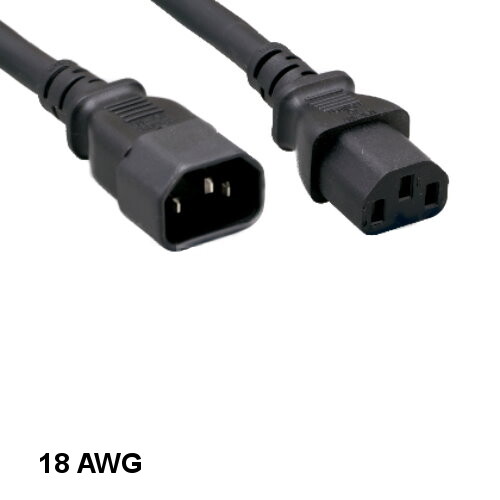 Kentek 5' ft 18 AWG Standard Power Extension Cord IEC-60320 C13 to C14 10A/250V