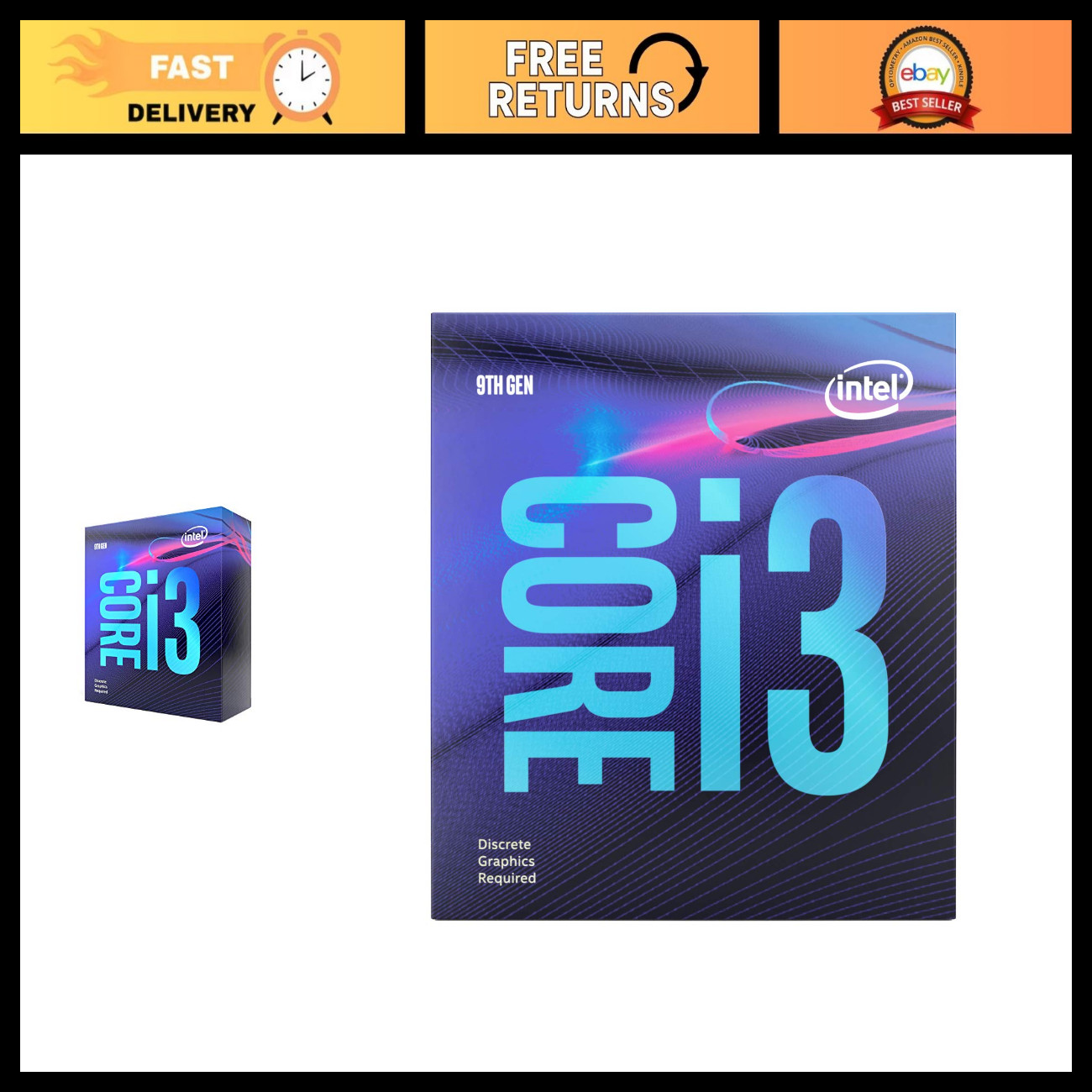 Intel Core i3-9100F 4-Core Desktop CPU 4.2GHz LGA1151 300 Series 65W No Graphics