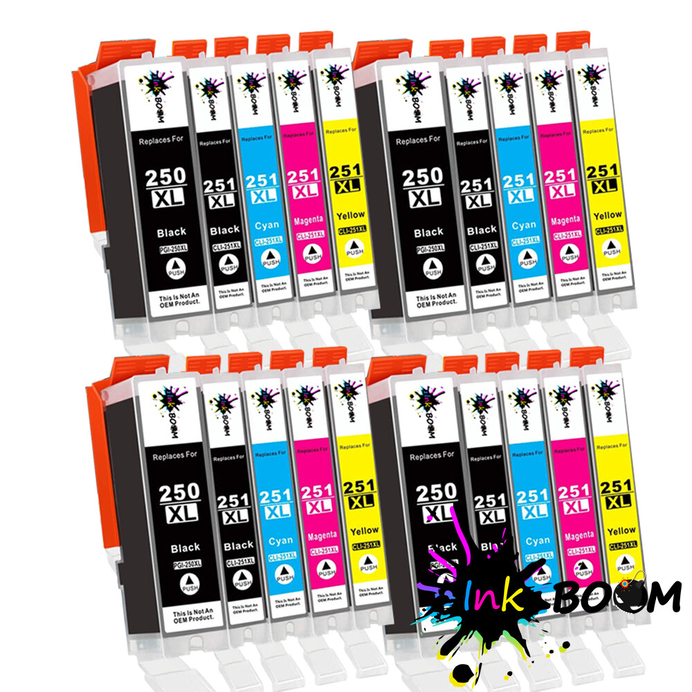 20 Ink Cartridge for PGI-250 CLI-251 PIXMA IX6820 MG5420 MG5522 MG6420 MX722