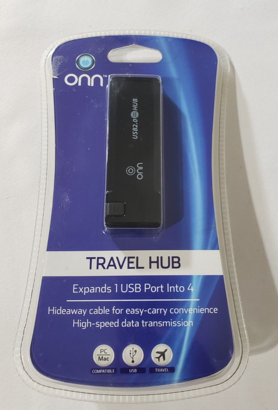 ONN Travel USB 2.0 Hub  New – Compact & Portable 681131542265
