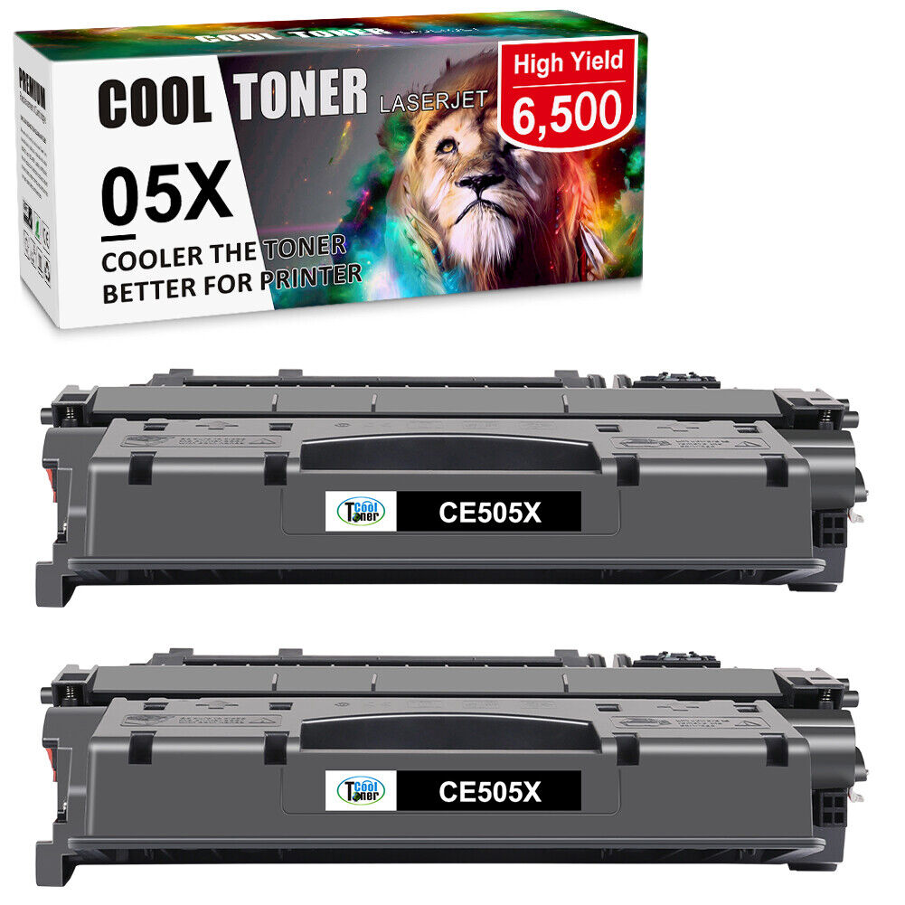 2PK High Yield CE505X 05X Toner Compatible For HP LaserJet P2055d P2055dn P2055