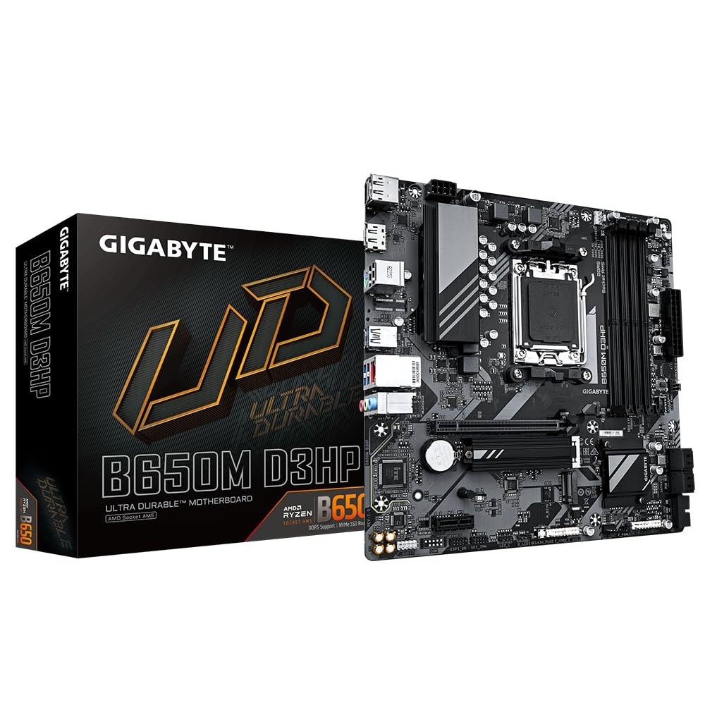 Gigabyte B650M D3HP Motherboard (AM5/4xDDR5/HDMI/DP/USB 3.2/M.2) Black