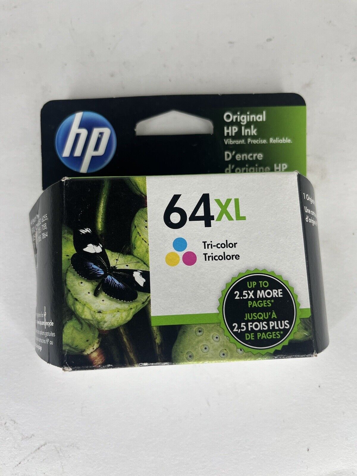 Genuine HP 64XL (N9J91AN) Tri Color Ink Cartridge New HP 64 XL (expired 02-2024)