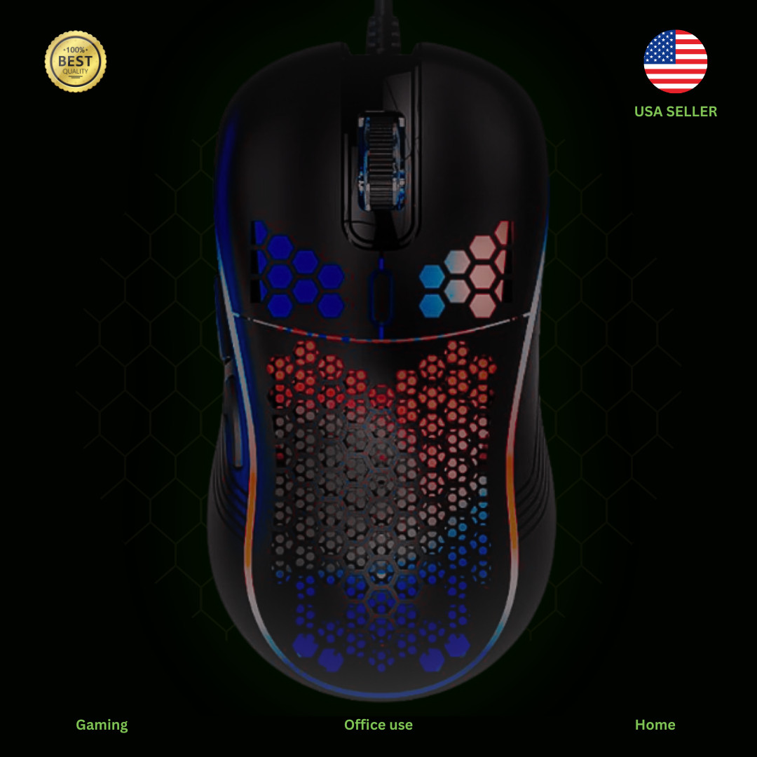 Gaming Mouse High-Precision 7200DPI Optical Sensor, 6 multi-functional Buttons