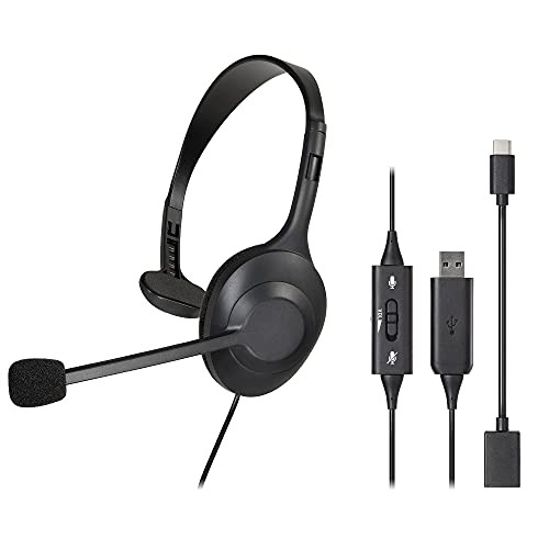 Audio-Technica USB Wired Headset Single Ear Noise Cancelling with Microphone