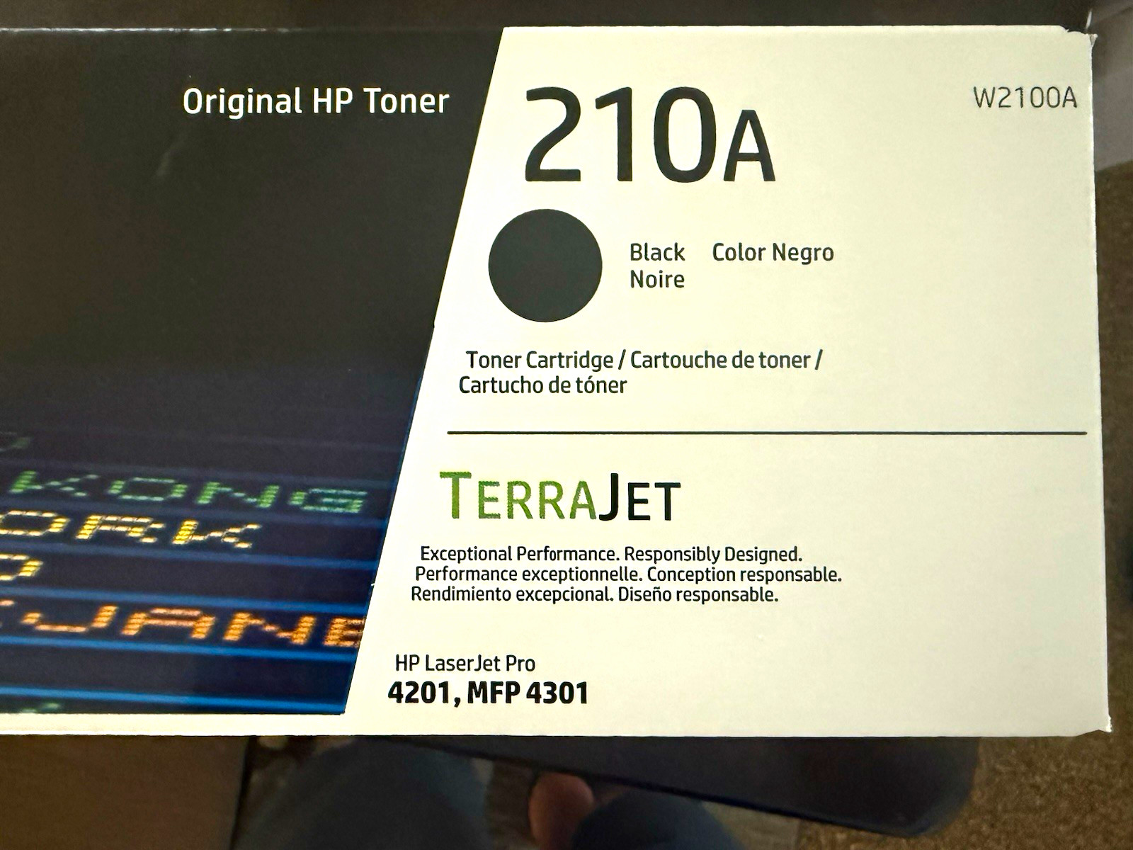 1 HP 210A Genuine TerraJet Toner Set BK/C/Y/M W2100A-03A for 4201/4301