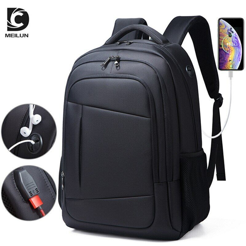 17 Inch Men Business Laptop USB Charger Backpack Travel Oxford School Bag Women