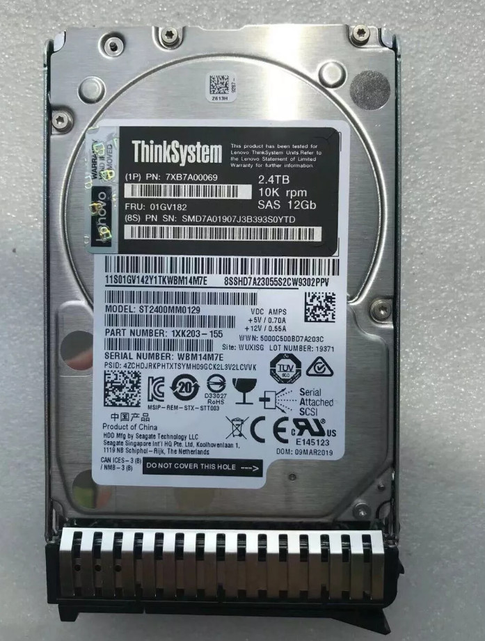 FOR Lenovo 7XB7A00069 01GV182 ThinkSystem 2.5" 2.4TB 10K SAS 12Gb 512e HDD