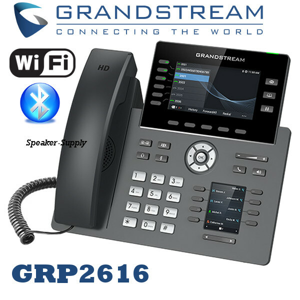 Grandstream GRP2616 6-Line 6 SIP Office IP Phone Bluetooth WiFi + Power Supply