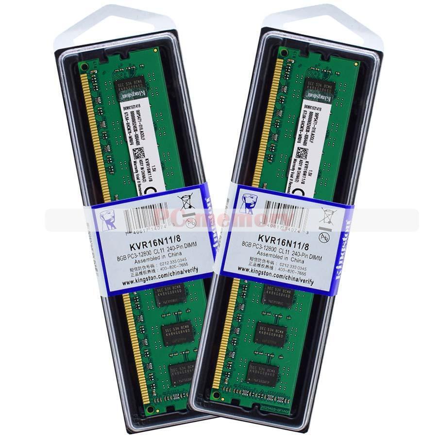 Kingston 16GB 2x8 GB Ram DDR3-1600 PC3-12800 Desktop DIMM Non-ECC Memory 240PIN