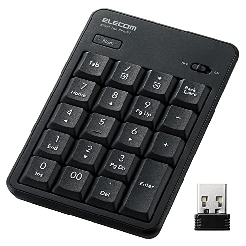 ELECOM USB Numeric Keypad Wireless Quiet Antibacterial Compatible with