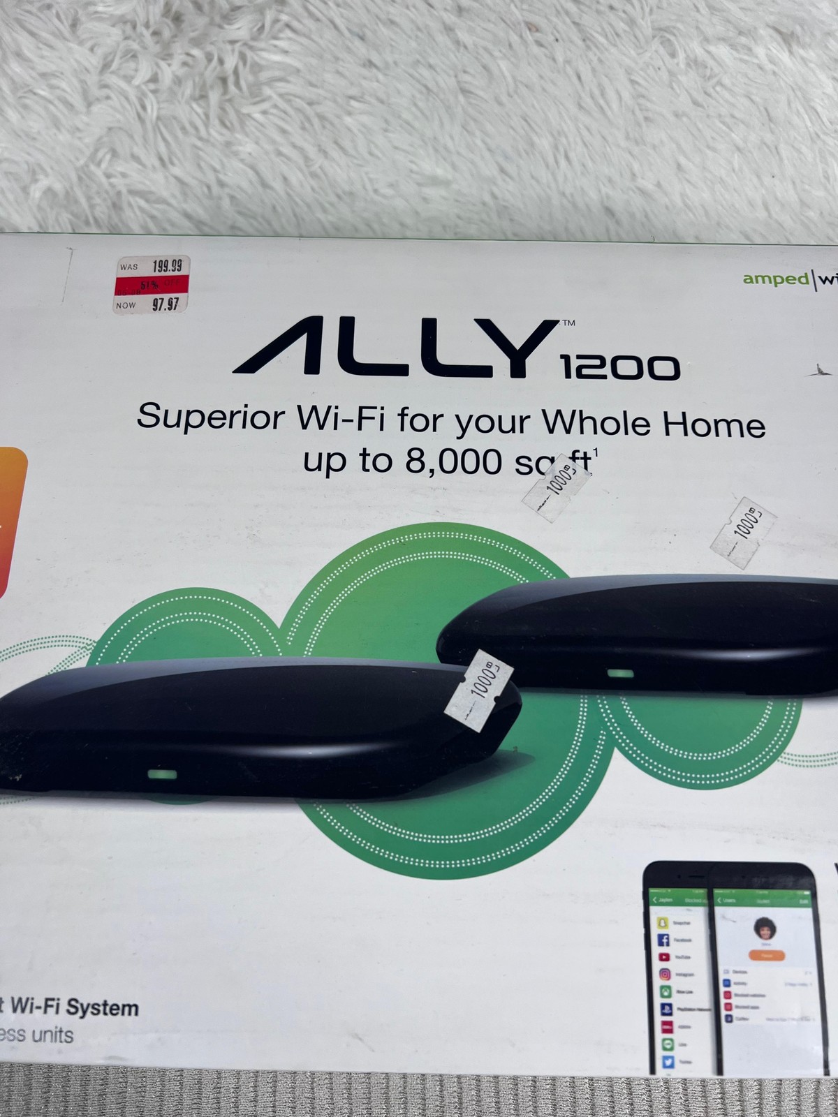 Amped Wireless ALLY 1200 Whole Home Wi-Fi System Router Extender 8000 sq ft