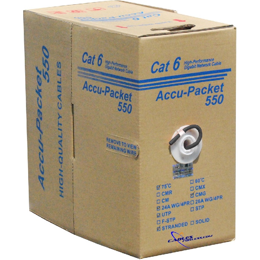 Accu-Packet 550 Cat6 Stranded Cable 1000 ft - Blue Network Cable