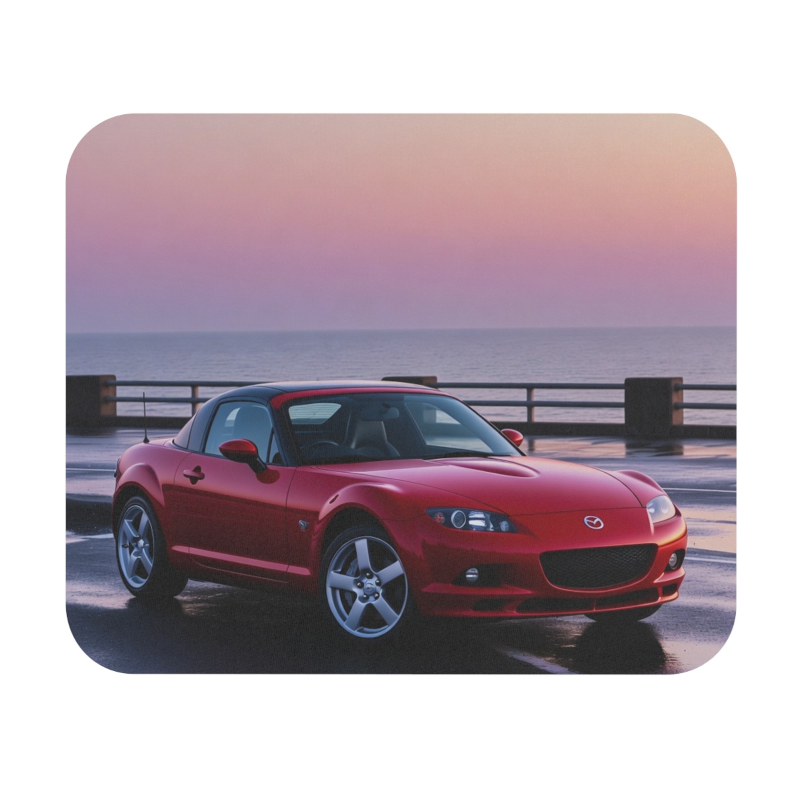 MX-5 Miata Ocean Sunset Mouse Pad Coastal Calm Roadster Desk Mat
