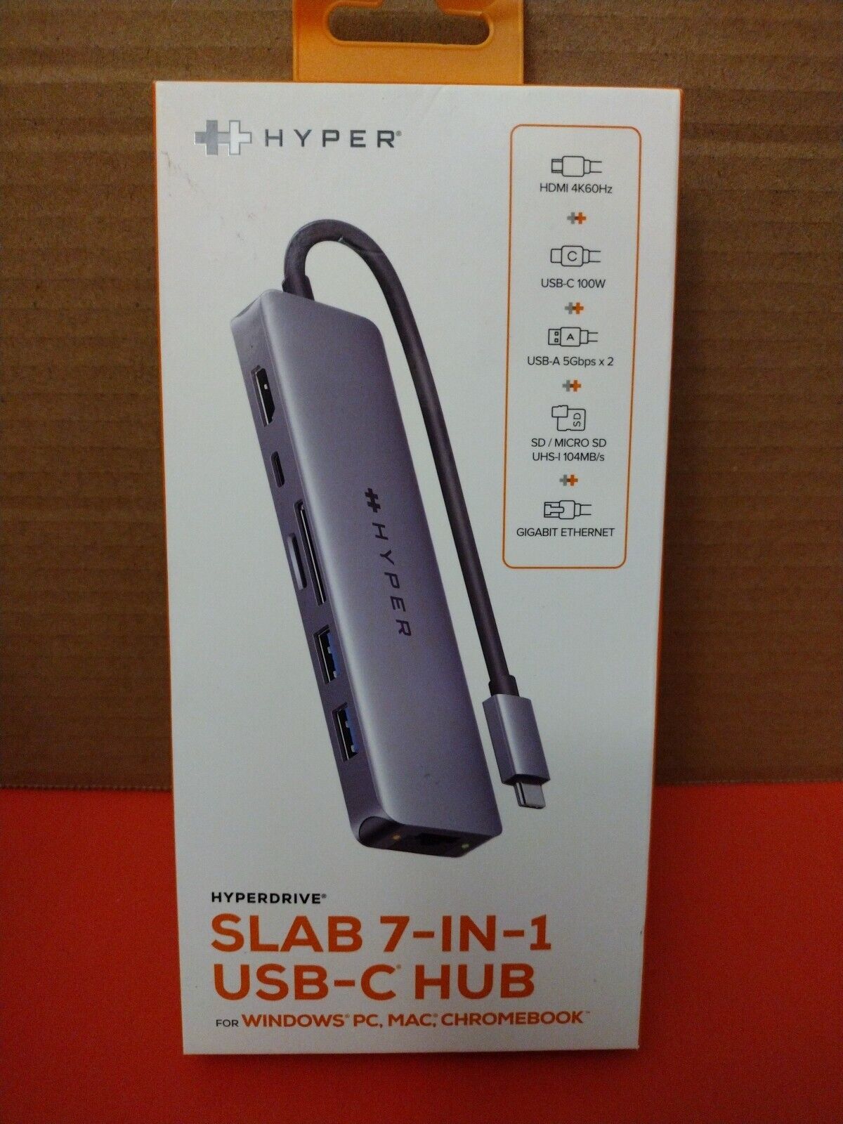 Hyper HYPERDRIVE SLAB 7-in-1 USB-C Hub for PC, Mac, and Chromebook HD22HWM