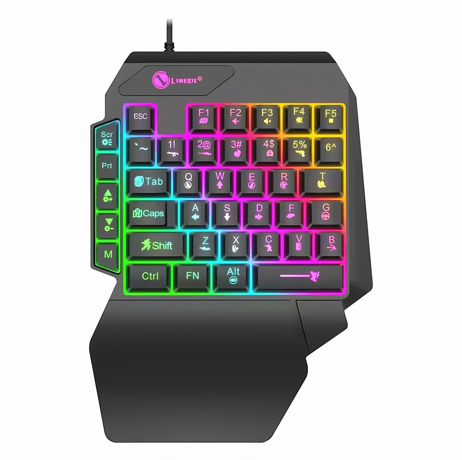 35 Key One Handed Mini Gaming Keyboard Wired USB RGB Backlit Keypad PC Laptop