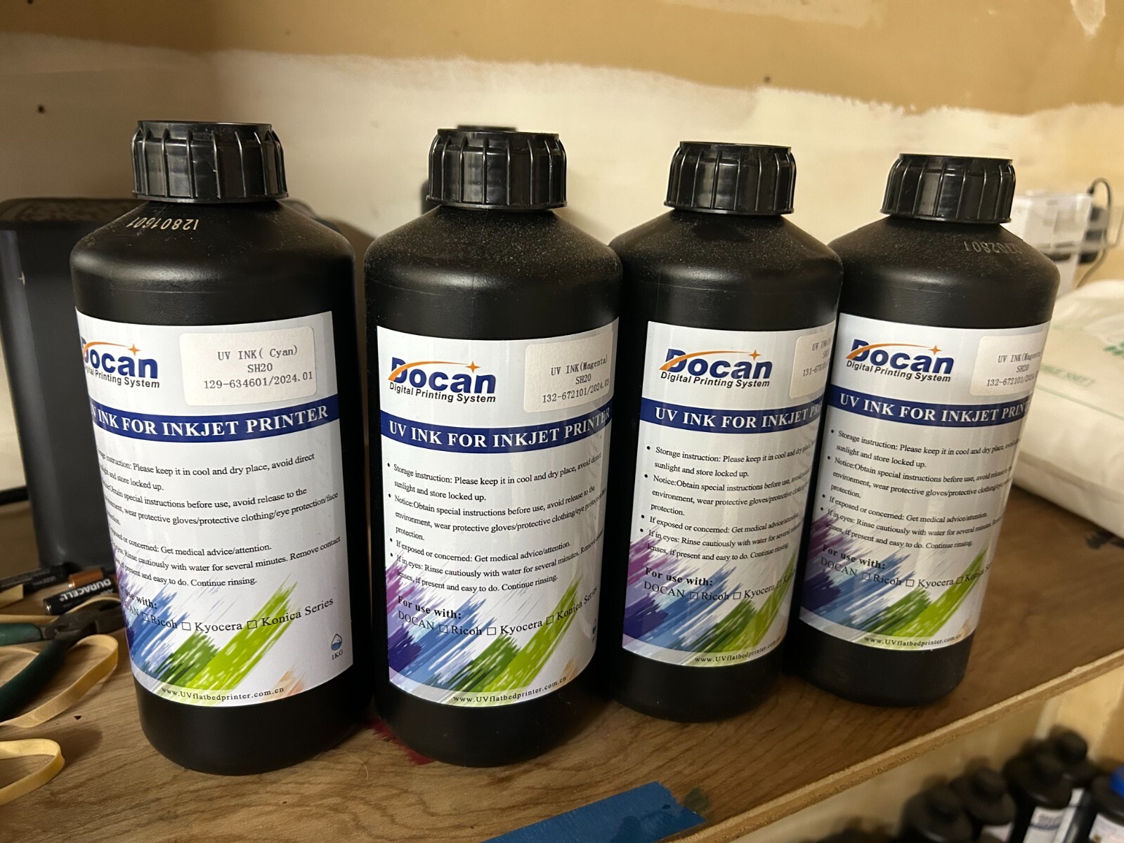 30-40 Bottles Soft/Hard UV Curable Ink for Konica KM Series Printhead UV Printer